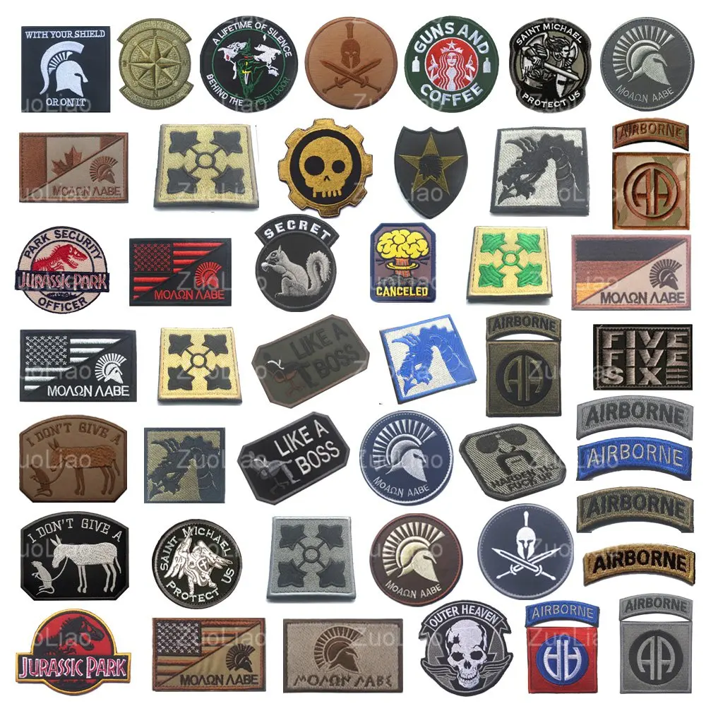 Personalized 3D Embroidered Jacket Patch MOLON LABE Cloth Stick Flag Clothing Hat Armband With Backpack Patches for Clothing