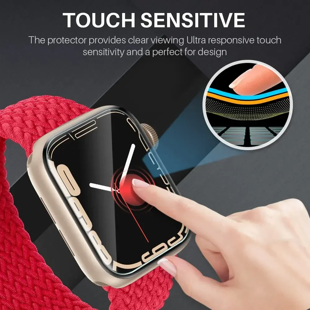 Screen Protector For apple Watch 44MM 40MM 45mm 42MM 38mm Series 8 7 6 SE 5 4 3 2 1 9D Full Curved Film Apple watch Accessories