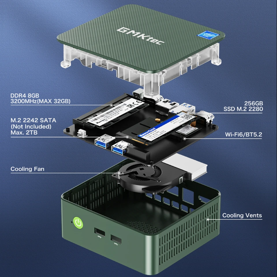 GMKtec G3 Mini PC Intel Alder Lake N100 Windows 11 Pro Mini PC 8