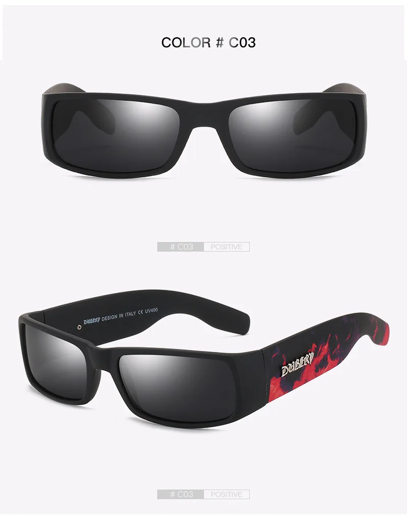 DUBERY Vintage-Sonnenbrille, polarisierte Herrenbrille für Herren, schwarz, quadratisch – Detail 7