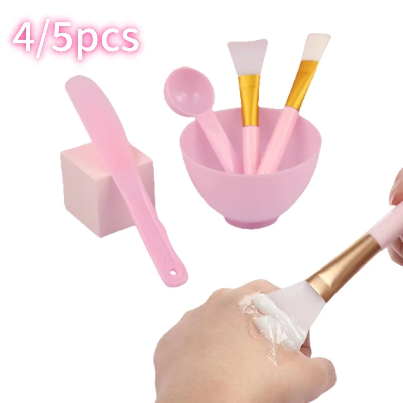 4/5Pcs Gesichts Pinsel Maske Schüssel Löffel Set Maske Pinsel Bar Mischen Werkzeuge DIY Schönheit Werkzeuge Hautpflege make-up Liefert Frau Gesichts Werkzeug