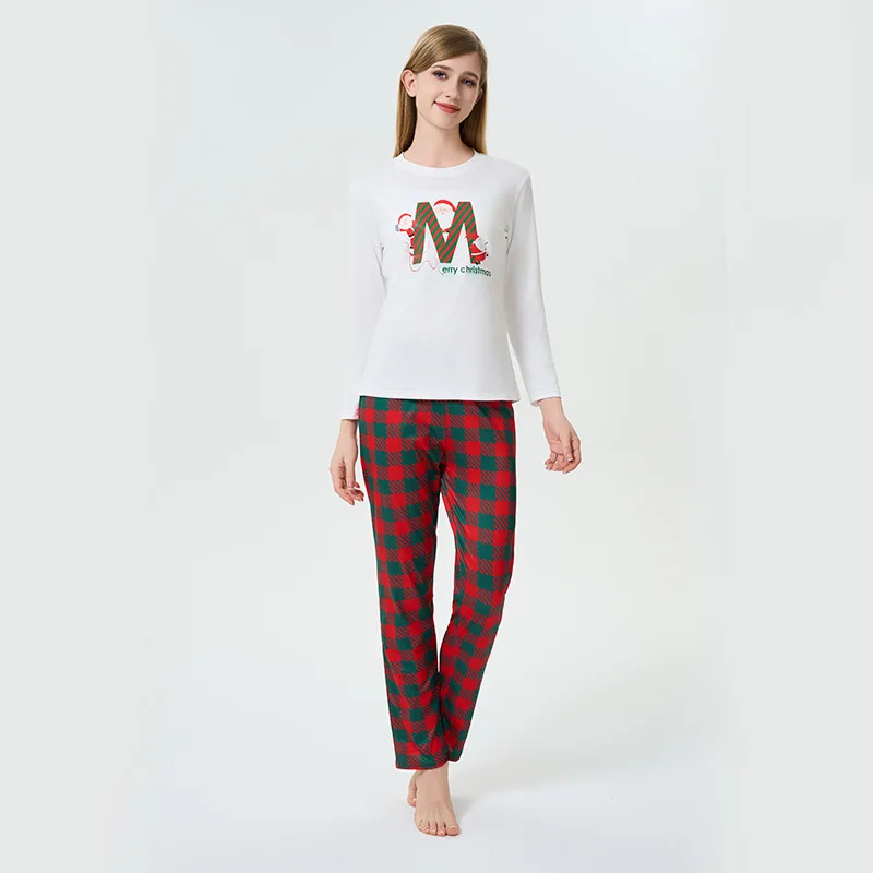 

Women's Long Loungewear Sleepwear Cross-border Hot Selling Christmas Printed Women's Pullover Long Sleeved Pajama Set