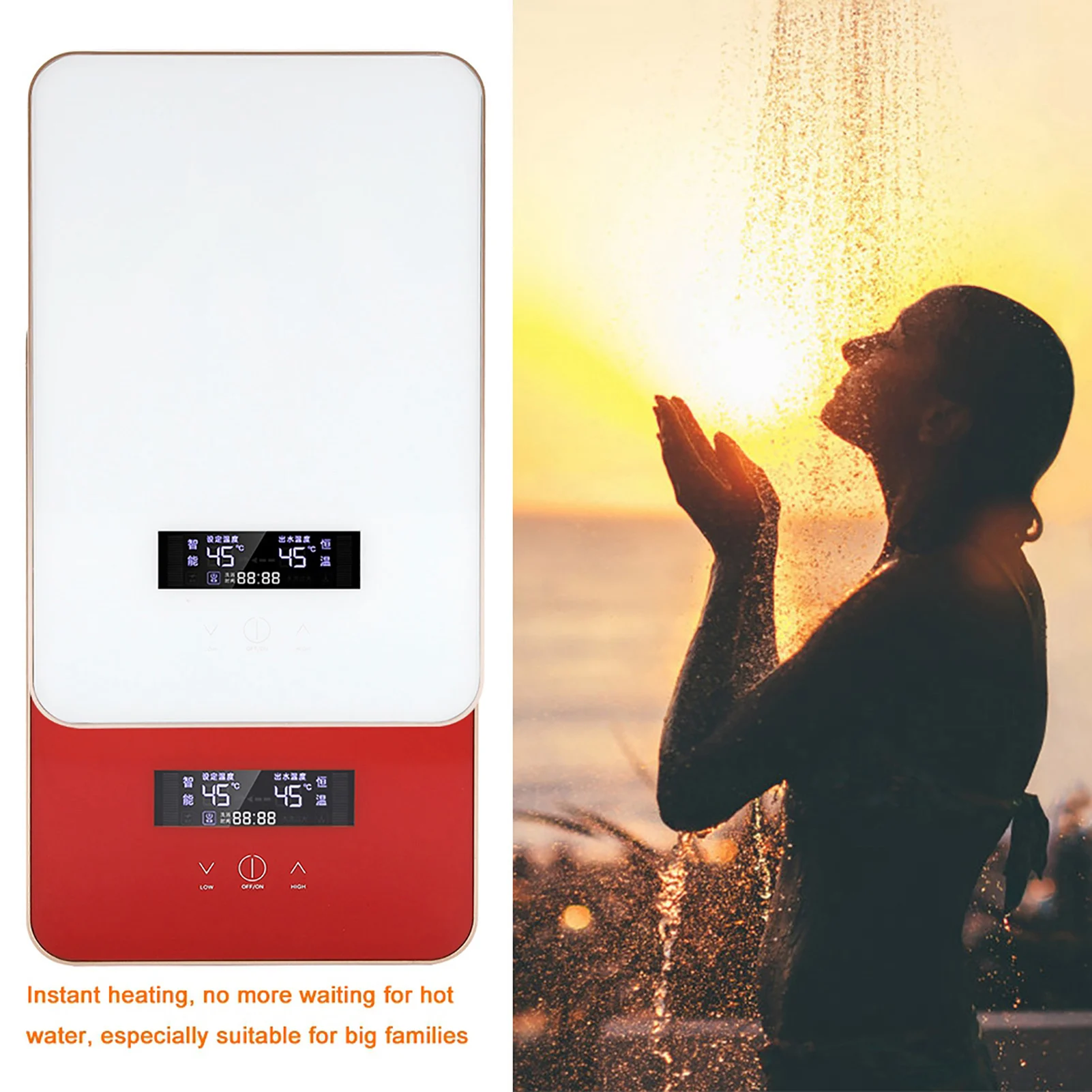 

8500w Frequency Conversion Thermostat Electric Water Heater, 220V 8500W Tankless Instant Electric Hot Water Heater for Home