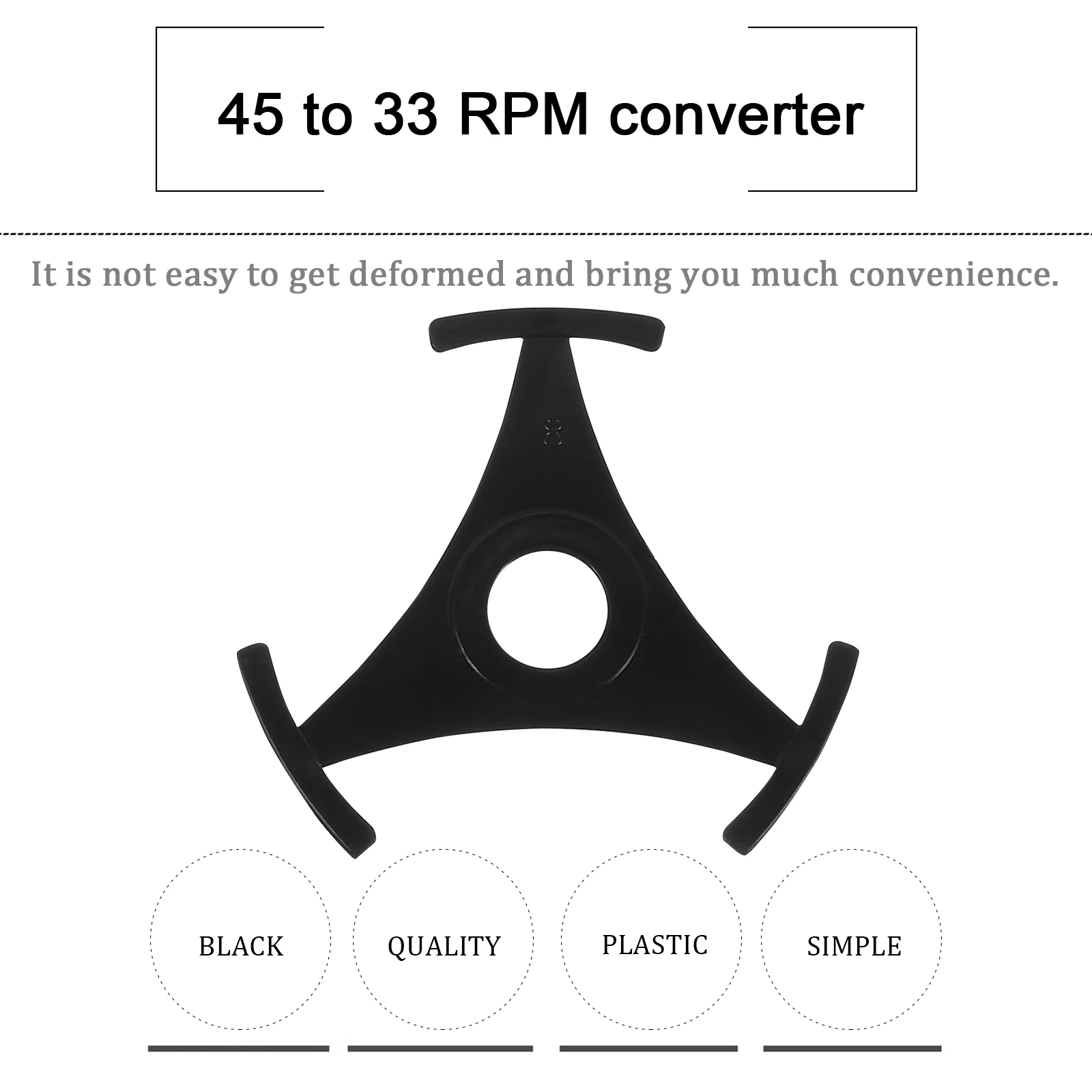 

Triangle Vinyl Record Adapter 45 to 33 Stable Structure Durable Vinyl Record Player Accessory Adapter 45 to Converter