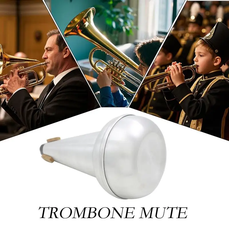Trombone Cup Mute Aluminum Alloy Lightweight Portable Quiet Trombone Mute Professional Practice Tool Musical Instrument