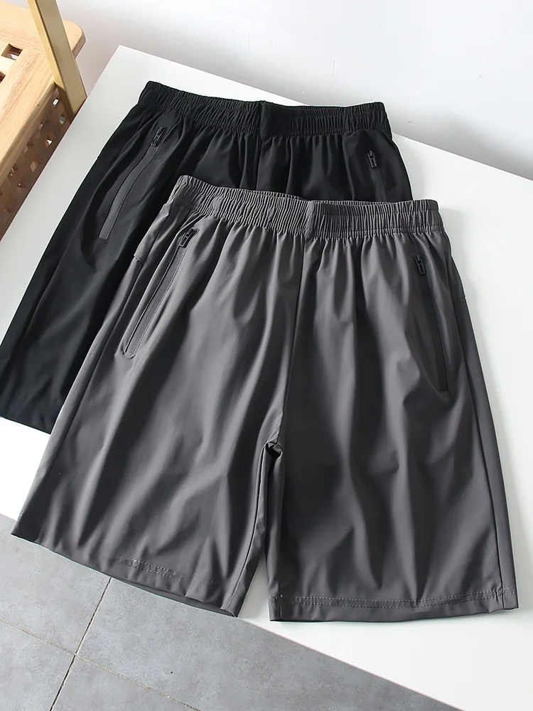 

Ледяной шелк, гладкий, дышащий, летний, мужской, повседневный, спортивный, с эластичной резинкой на талии, Qui Dry, пять четвертей, модные, городские, прямые ноги