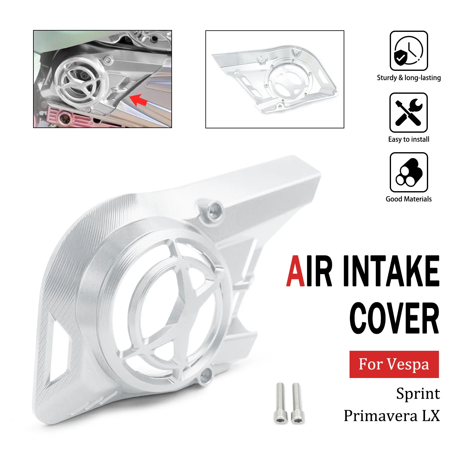 Engine Air Intake Guard Cover Scooter Accessories For Vespa Sprint Primavera LX150 S125 Motorcycle Fan Air Inlet Guard Replace