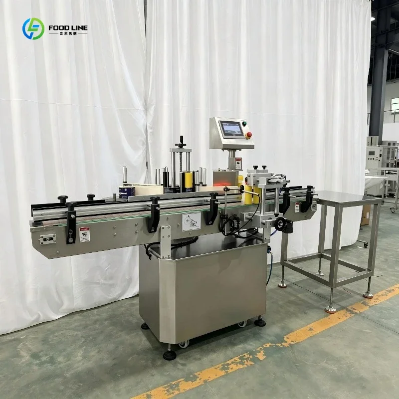 Labeling Machine Double Side Automatic Label Applicator For Cosmetic Bottle Carton FL Customized