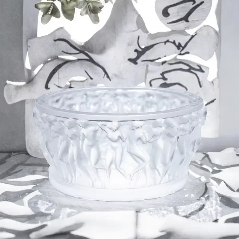 Women's Art Deco Design Frost Nude Bacteria Crystal Decorative Tray Fruit Bowl Inspiration