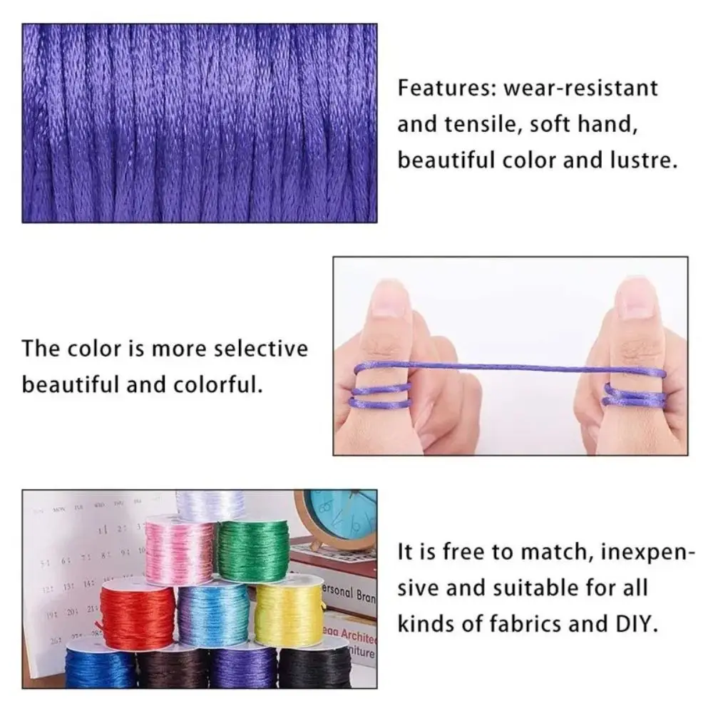 Decorative Flexible Macrame Thread Cord Satin Finish Strong Beading String Universal DIY Bracelet Cord Jewelry Making