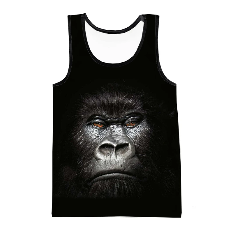 Funny Monkey Gorilla 3D Print Tank Tops Men's Casual Streetwear Fashion Oversized Sleeveless Tank Top Gym Male Vest Man Clothing