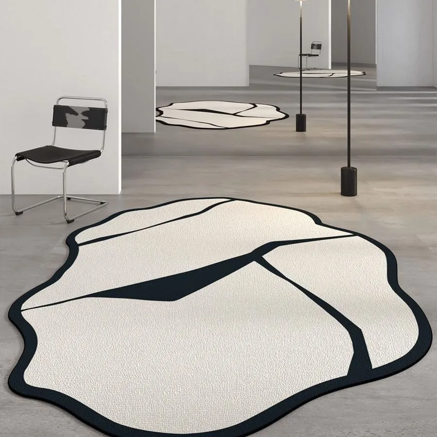 Living Room Carpet Irregular Shape Bedroom Bedside Floor Mat High Density Short Velvet Mats Creative Home Decoration Large Rug