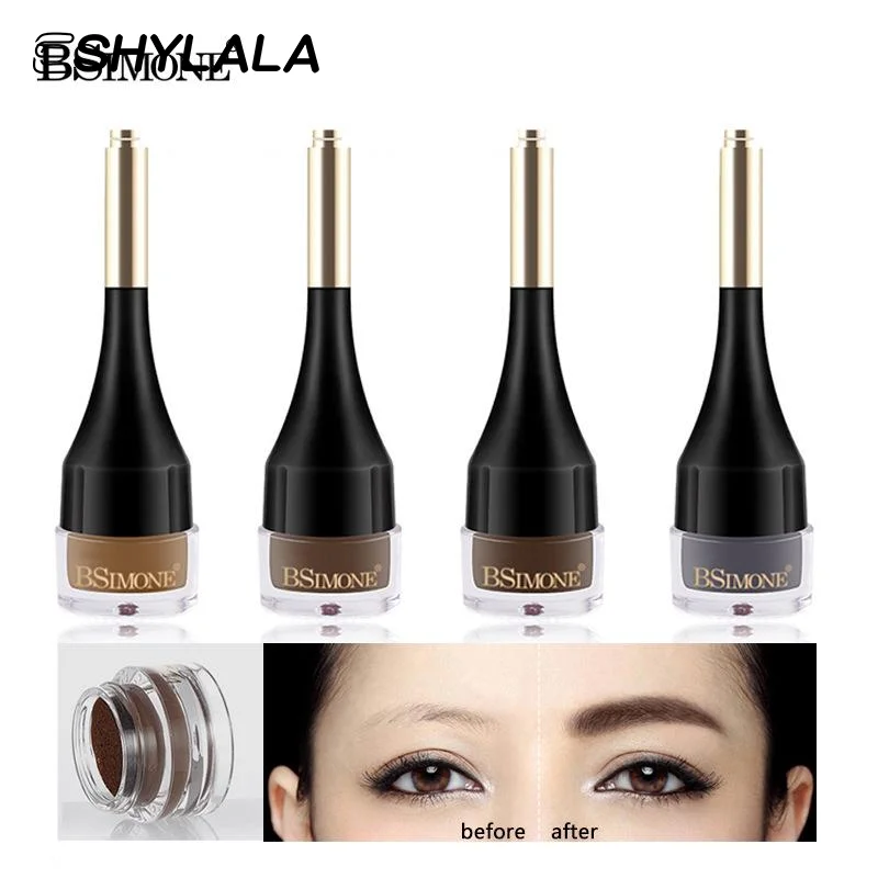 BSIMONE 2 جرام 4 ألوان بني أسود كريم الحواجب معززات طويلة الأمد وسادة هوائية صبغ الحواجب جل ملون ماكياج الحواجب السائلة #1