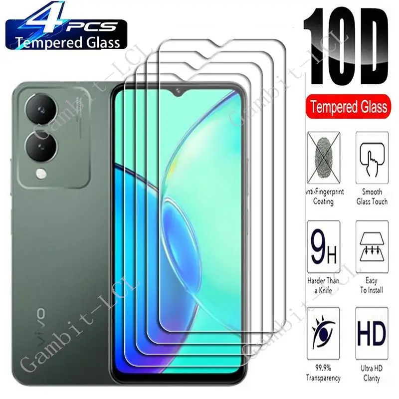 

4 шт. для Vivo Y17s 6,56 "экран Защитное закаленное стекло на VivoY17s Y 17s Защитная пленка