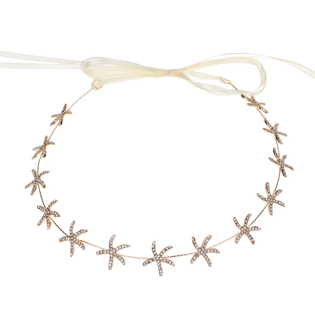 

1 Headband Bridal Lightweight Wedding Hairpiece Sea Star Headwear For Headband Women Golden