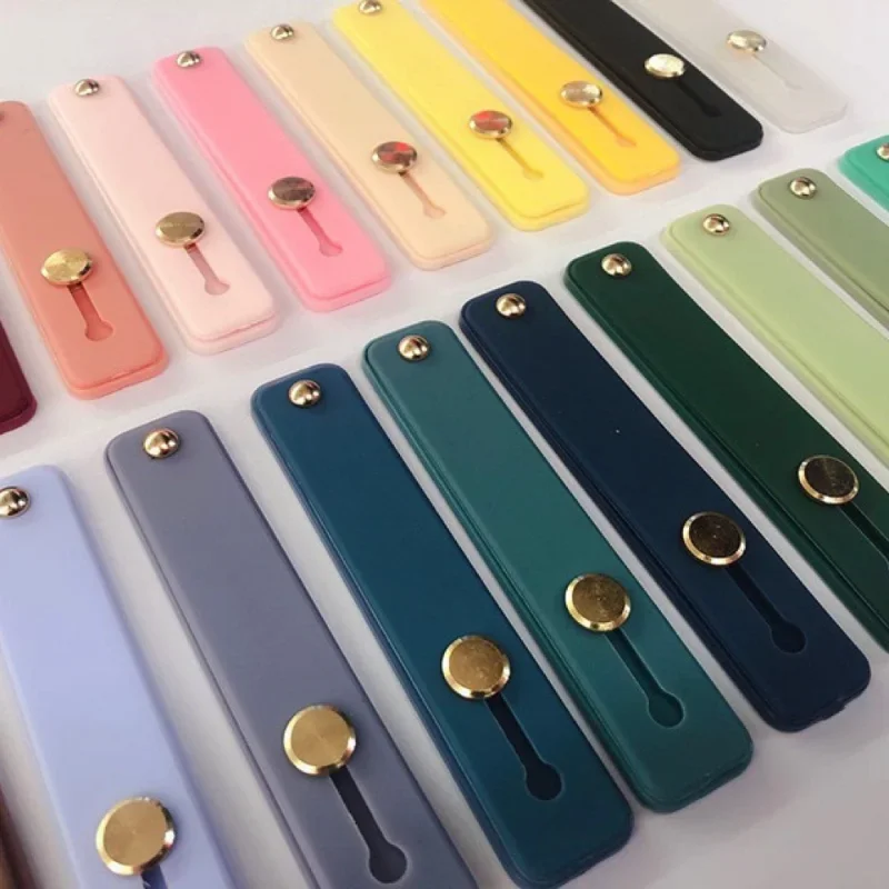 حامل هاتف سوار معصم سيليكون عالمي ، خاتم إصبع ، حامل حزام اليد ، قبضة سحب الدفع ، ملصق حامل الهاتف