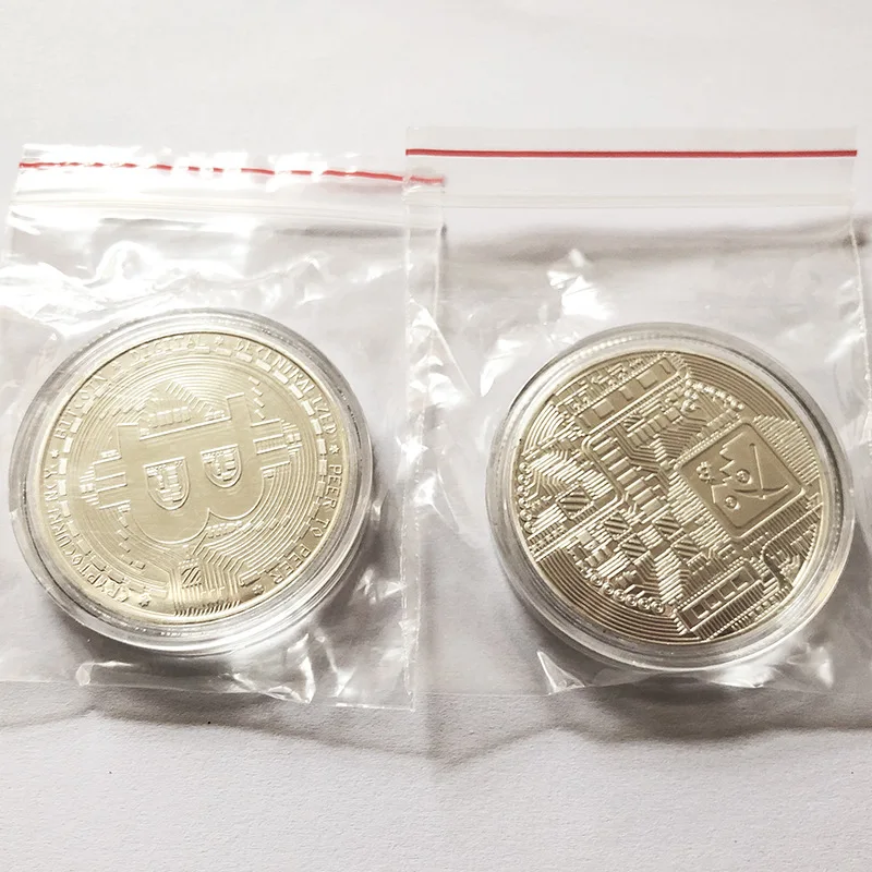 Antique Imitation Metal BTC Coin Gold Plated Physical Commemorative Piece for Collection and Gifting