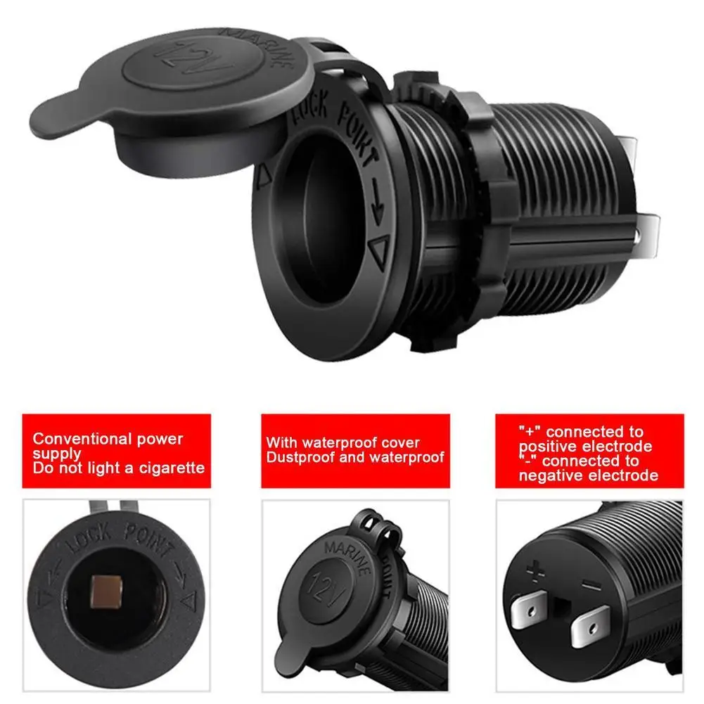 12V-24V Car Modification Socket Car Modification Cigarette Lighter Female Socket Car Charger Socket