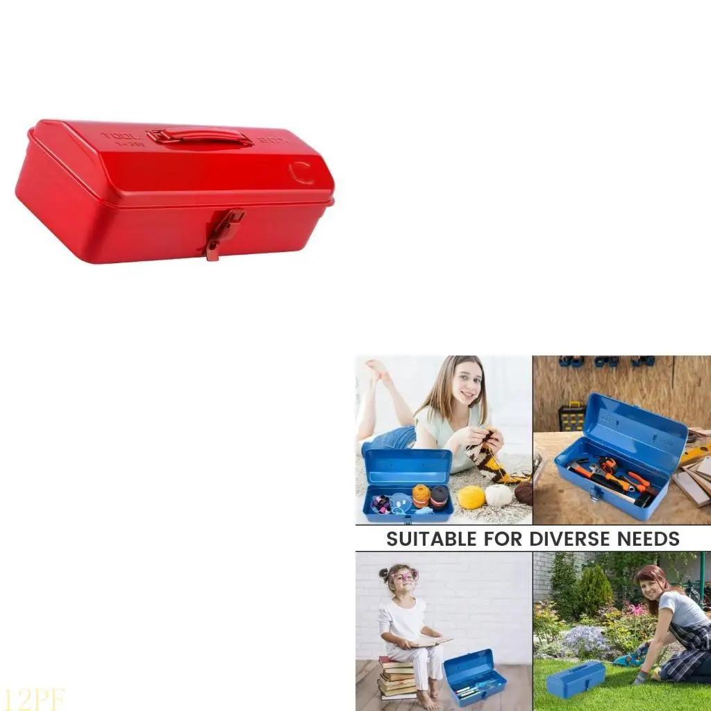 12PF Multi Layer Metal Tool Container Reinforced Iron Frame Ergonomic Grip For Workshop