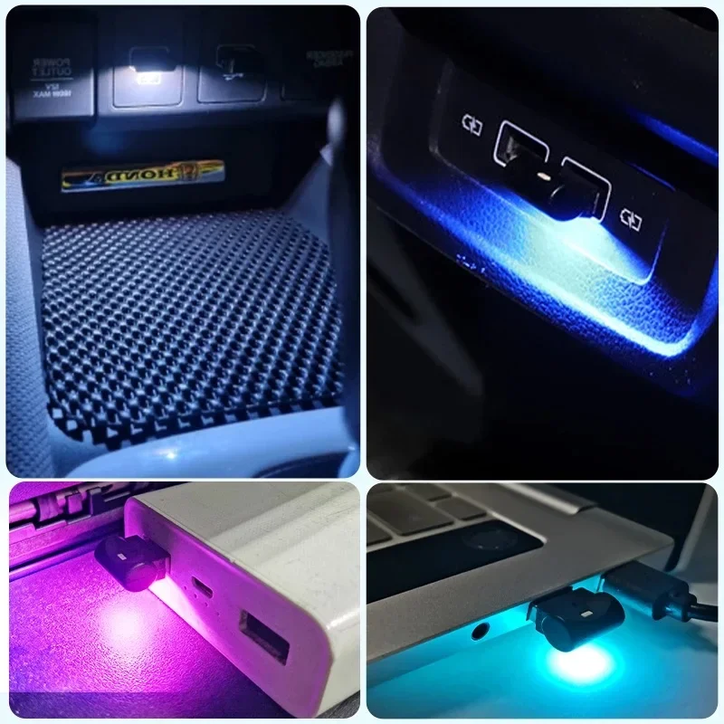 Mini USB LED światło samochodowe wnętrze auta nastrojowe oświetlenie awaryjne światło rgb Auto kolorowa lampa dekoracyjna akcesoria samochodowe