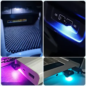 Mini USB LED -Auto Auto Innenatmosphäre Notfalllicht RGB Selbst farbenfrohe dekorative Lamp -Autozubehör 10 Hauptverkaufslicht Rampa - №1