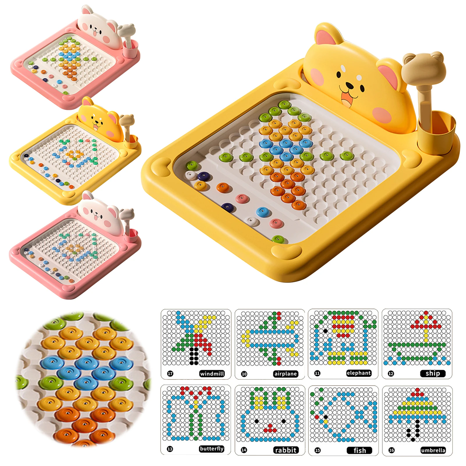 لوحة رسم مغناطيسية كرتونية مع دليل نمط وقلم لوحة فنية للقلم التفاعلي قابلة لإعادة الاستخدام لعبة ألغاز التعليم المبكر #1