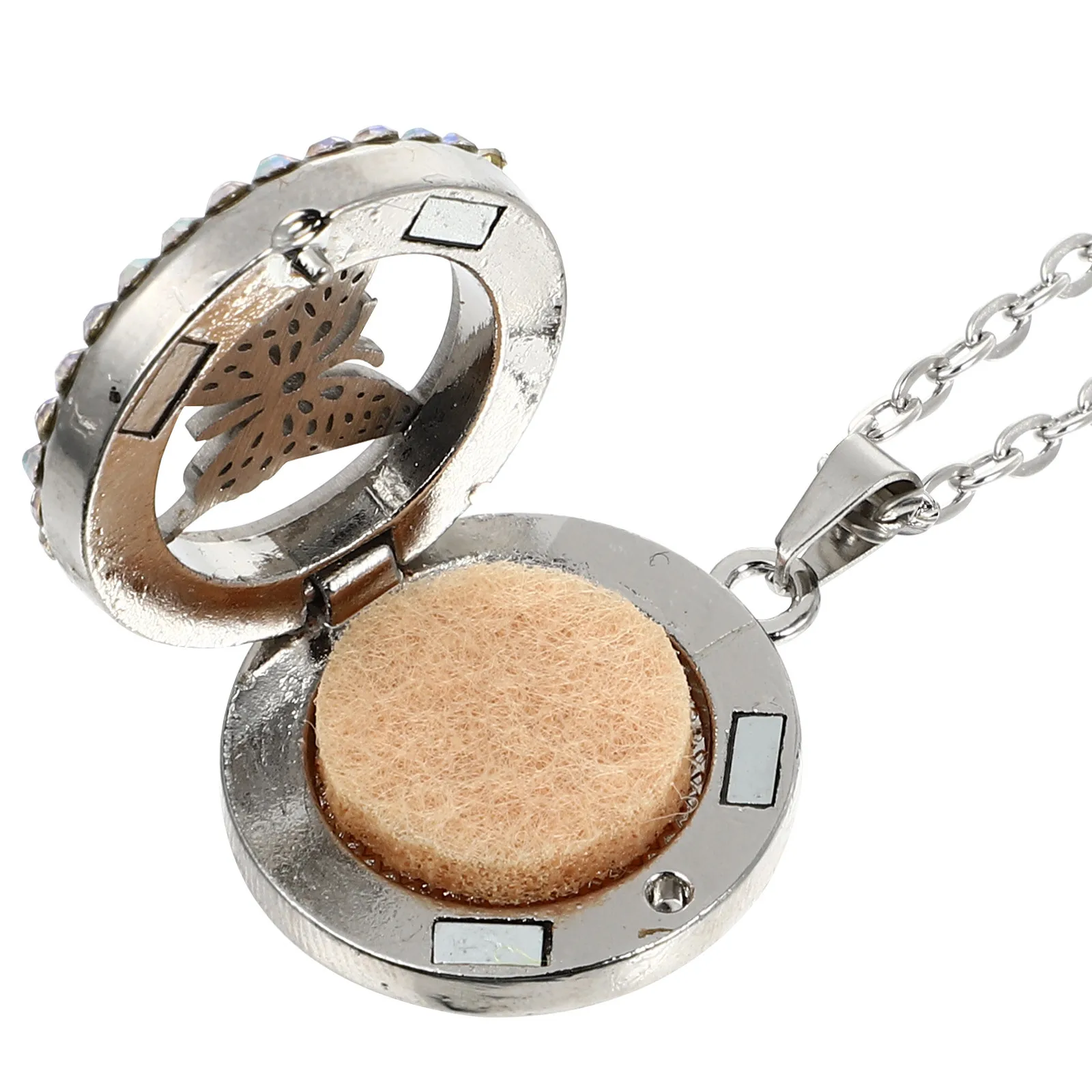 

1Pcs Aromatherapy Essential Oil Necklace Diffuser Perfume Locket Pendant Chain Choker Stylish Fragrant Women Dressy Fashion