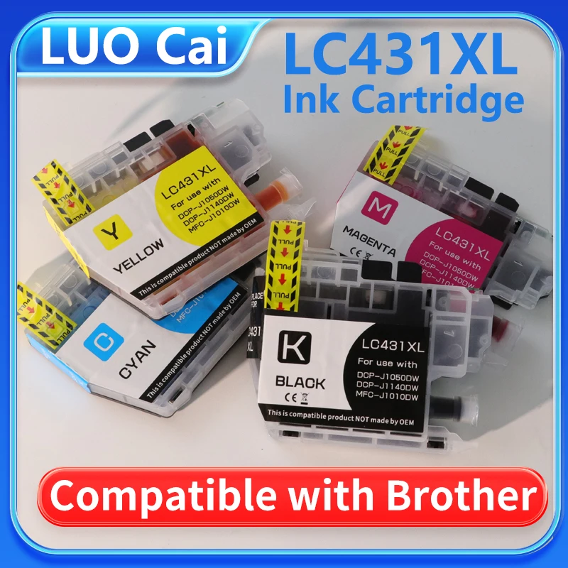 

LC431 LC-431 LC431XL Совместимый струйный картридж для принтера Brother DCP-J1050DW DCP-J1140DW MFC-J1010DW J1050 J1140 J1010