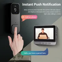 Wireless Video Doorbell with 4.3'' IPS Screen 2-Way Audio 2.4GHz Visual Intercom Doorbell Camera Door Bell Smart Home Monitoring