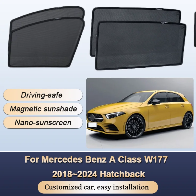 

Sun Shades For Mercedes Benz A Class W177 2018-2024 Hatchback Sunshades Magnetic Privacy Protection Visor Auto Accessories
