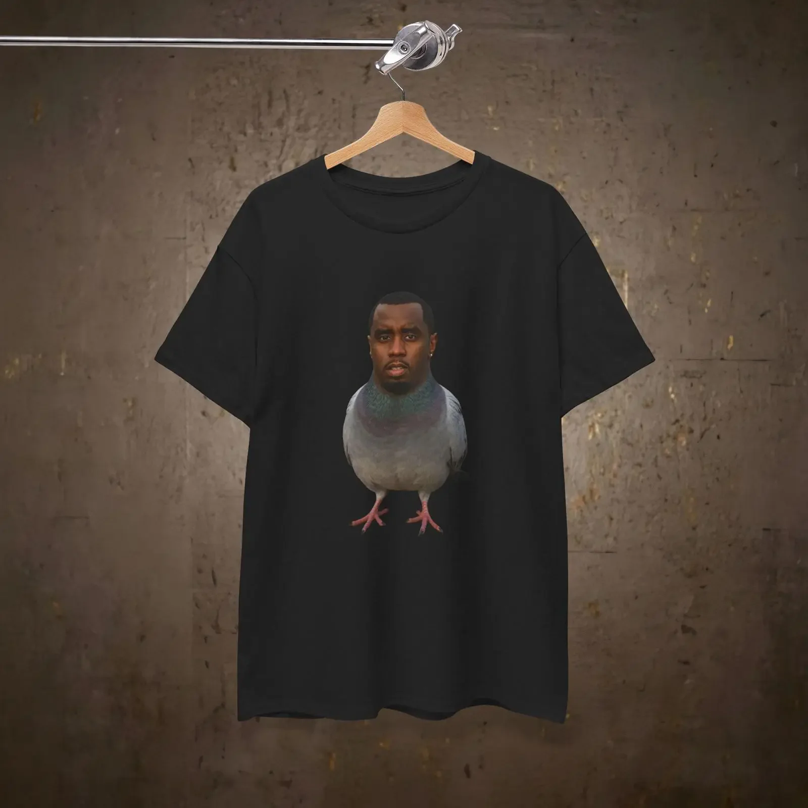 Diddy Pigeon Meme T shirt vintage Washed graphic Unisex Versatile Soft Top For Everyday Wear Stylish Slightly Stretched