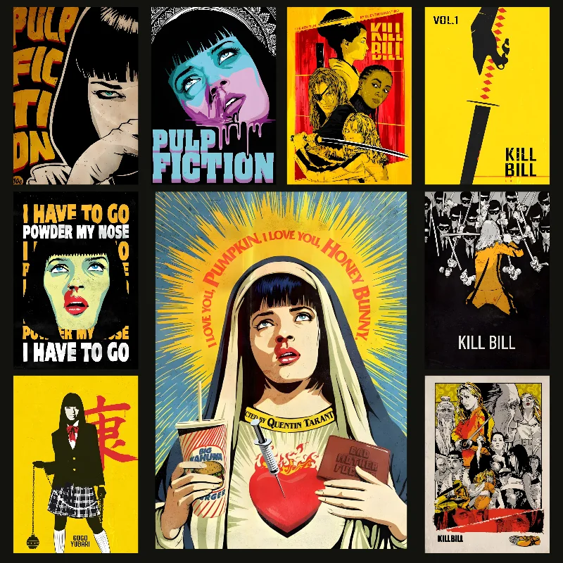 Classic Movie Kill bill Film Poster Self-adhesive Art Waterproof Paper Sticker Coffee House Bar Room Wall Decor