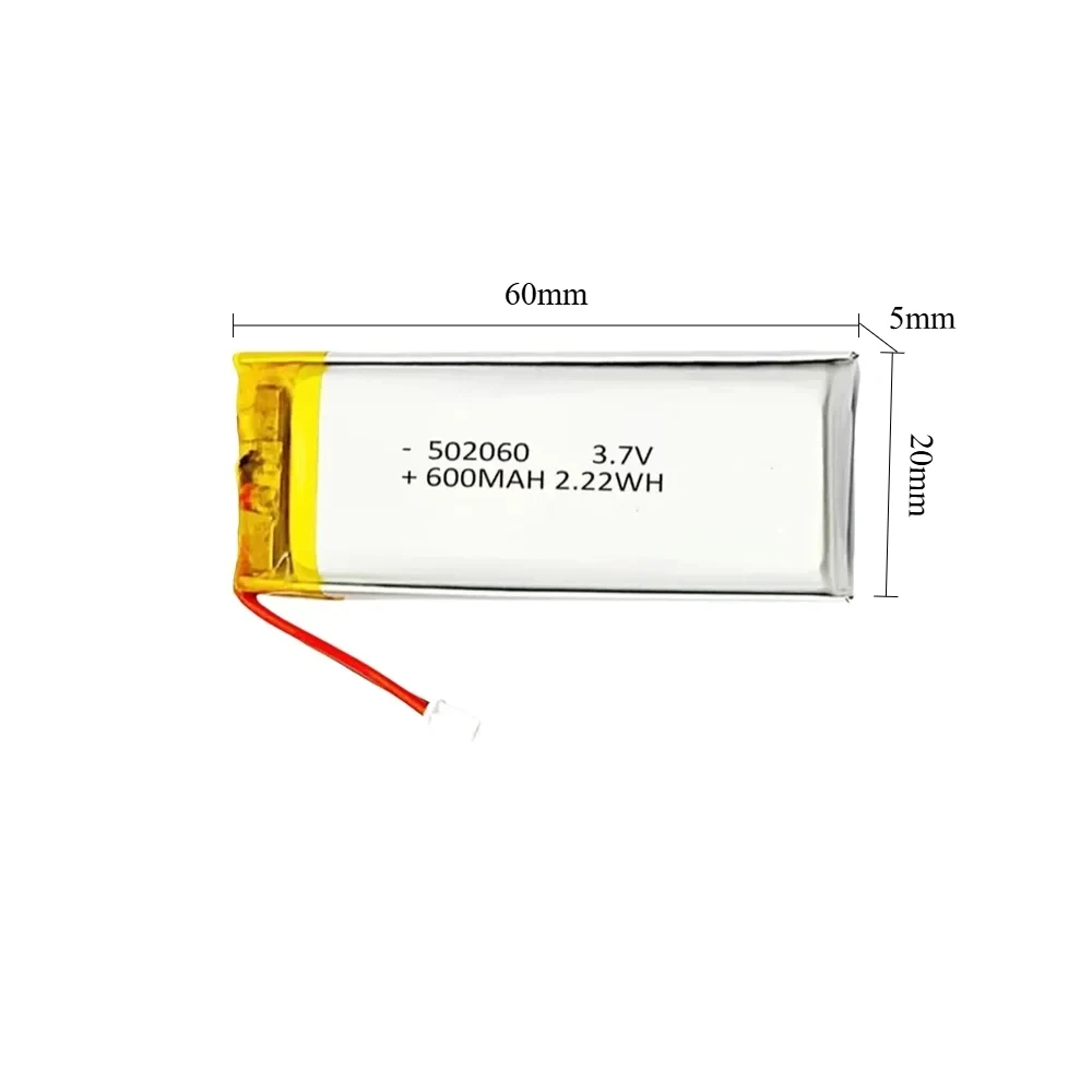 10PCS 600mAh 3.7V 502060/522060 Rechargeable Li-polymer Battery for E-book Camera MP3 GPS Bluetooth Recorder Headset Batteries