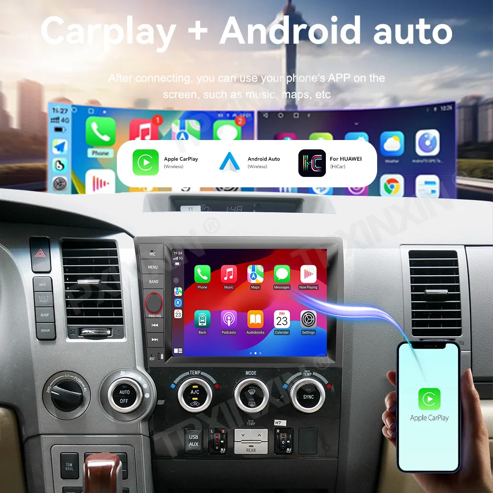 9 بوصة لتويوتا سيكويا 2007 ~ 2013 أندرويد السيارات Carplay راديو السيارات الوسائط المتعددة مشغل ستيريو لتحديد المواقع والملاحة رئيس وحدة