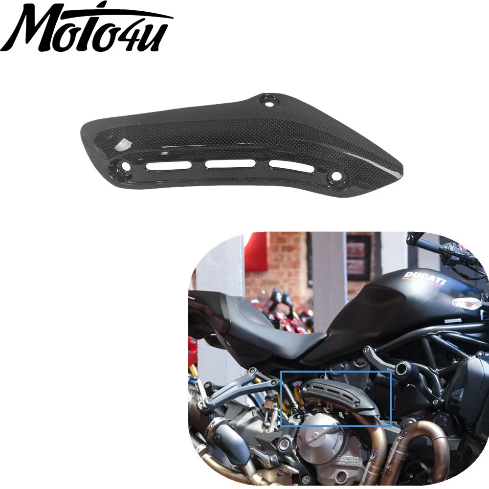 

Carbon Fiber Motorcycle Exhaust Pipe Heat Shield Cover Fairing For Ducati Monster 1200 2014 2015 2016 2017 2018 2019 2020 2021