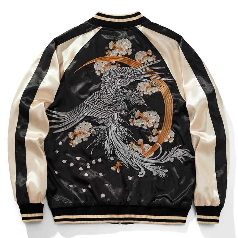 Autumn and winter embroidered jacket coat baseball jacket Yokosuka dragon and phoenix men's tops  328