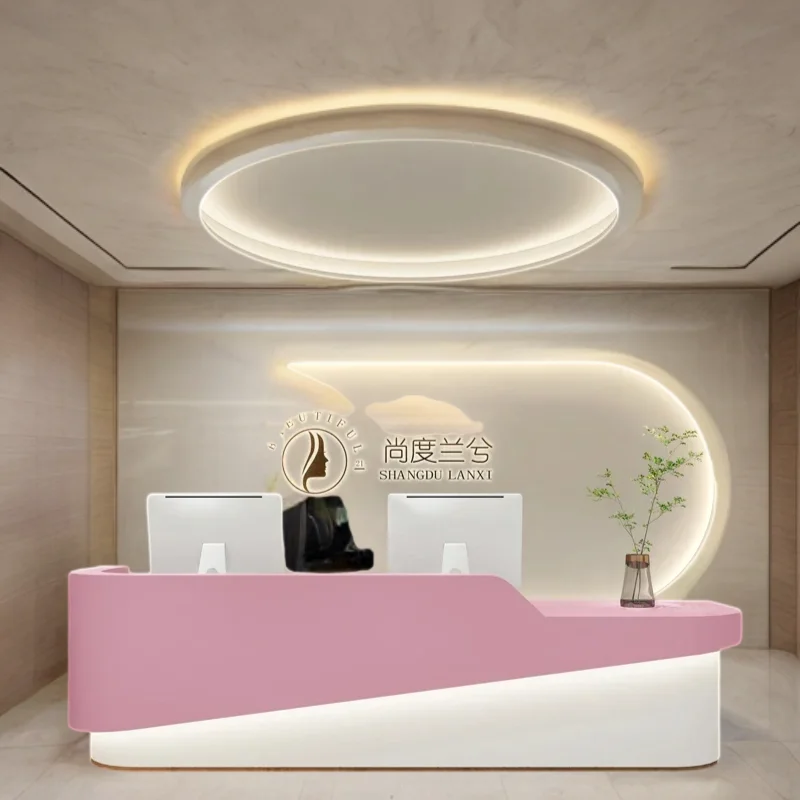 Furniture Hairdressing Reception Hairdresser Counter Reseption Desk Luxury Receiption Shop Service Beauty Salon Modern Table