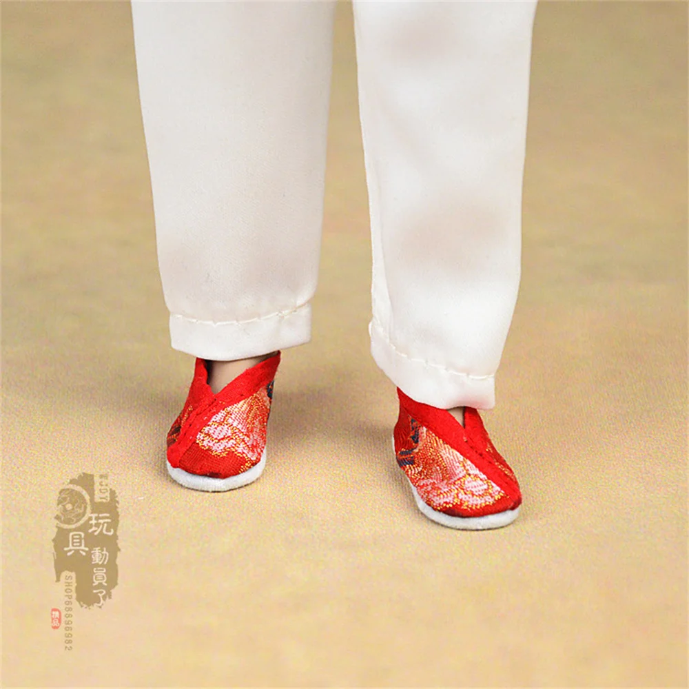 

1/6 Scale Ancient Style Women Shoes Hanfu Embroidered Shoes Woven Gold Cloth Shoes Fit 12inchs BJD Action Figure Body Model