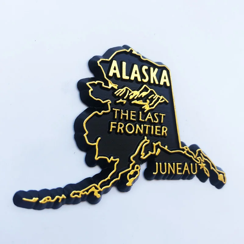 Alaska United States Map Fridge Magnet Cultural Landscape Message Stickers Tourism Souvenir Decoration Crafts