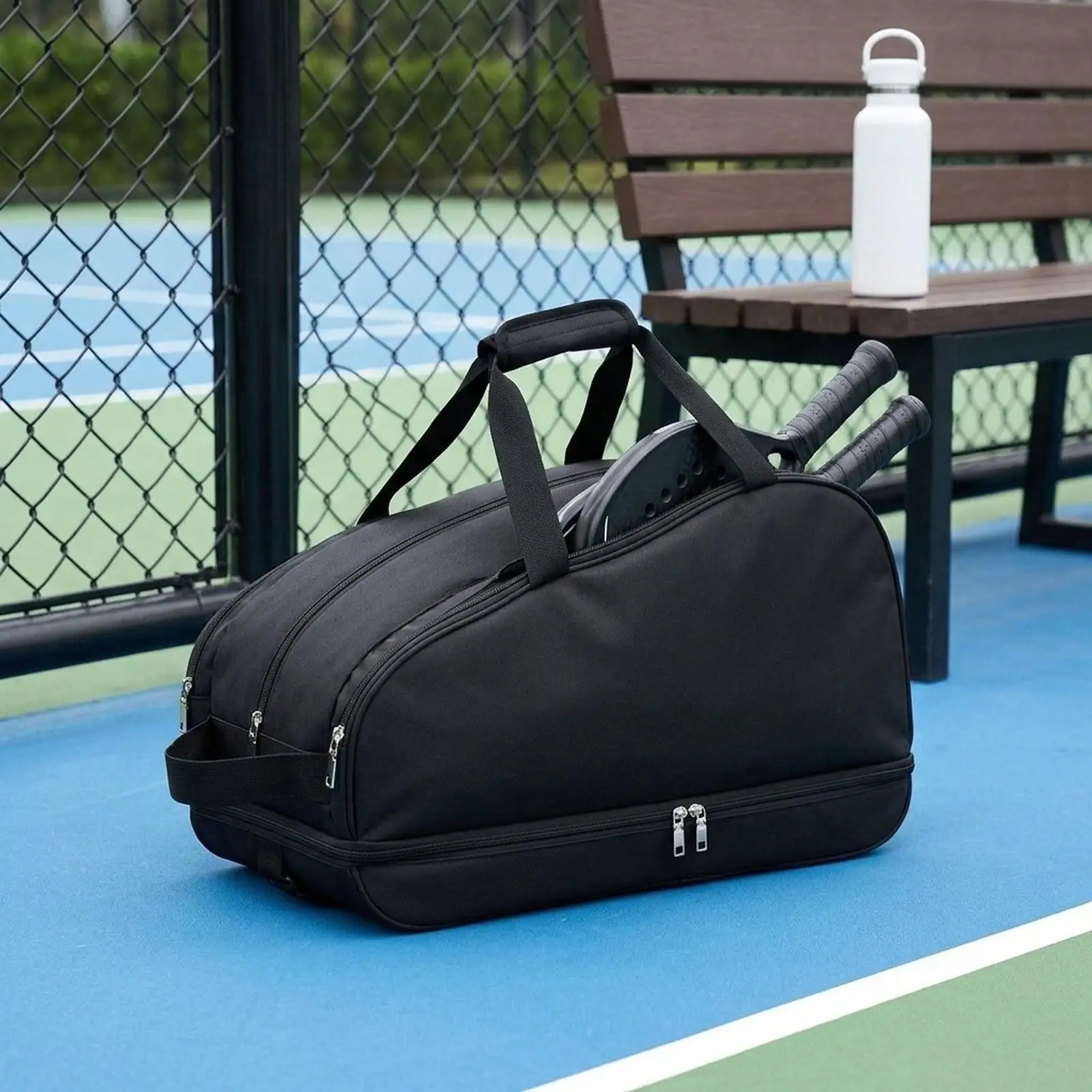 Sports Tennis Bag Spacious Handbag with Shoe Compartment for Racket Storage Training and Match Use