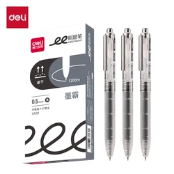 Deli 4pcs 0.5mm Black Ink Large-capacity Quick-drying Gel Pen Stationery Office Supplies School Supplies Signing Pen Gift