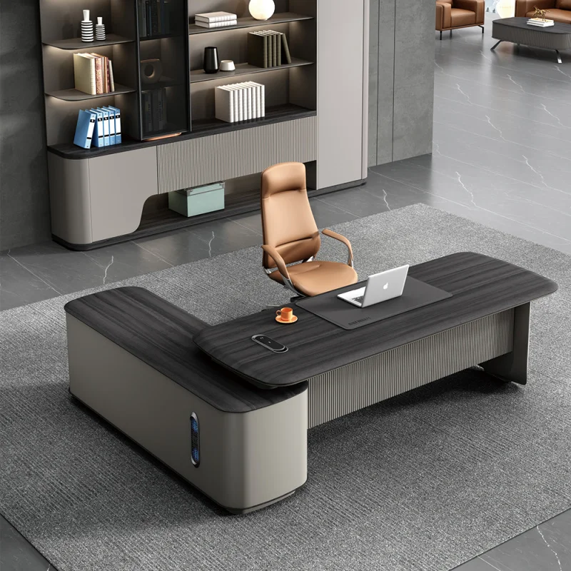 custom.Big Wooden L-Shaped Executive Office Desk Customized Work Executive CEO Office Commercial Office Furniture
