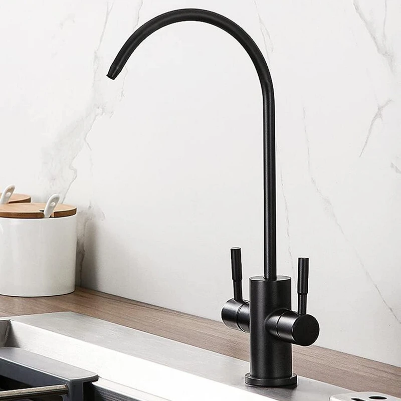 1/4'' Kitchen Faucet Direct Drinking Tap Stainless Steel Kitchen Water Purifier Faucet Reverse Osmosis RO Faucet Double Handle