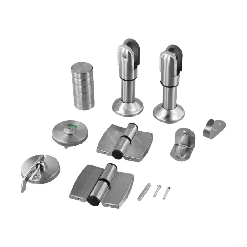 Restroom Support Hinges Door Lock Stainless Steel Bathroom Lock and Hinge for Public Washroom Installations