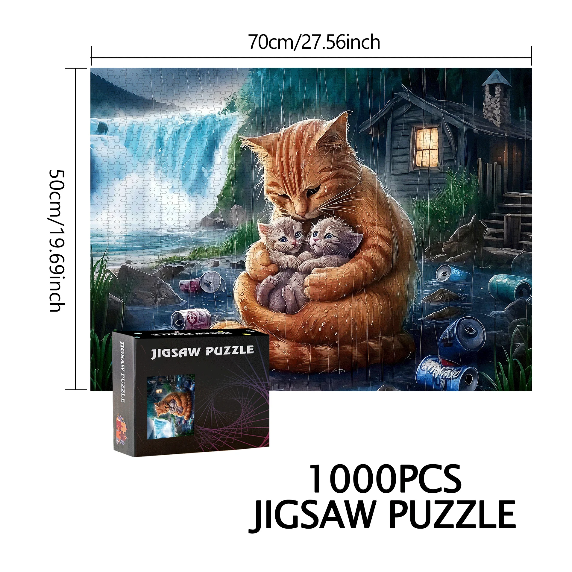 Kat, Katje Puzzel 500 stks/1000 stks Grote Puzzel Spel Cadeau Familie Interactief Spel Puzzel Woondecoratie Brain Challenge Premium