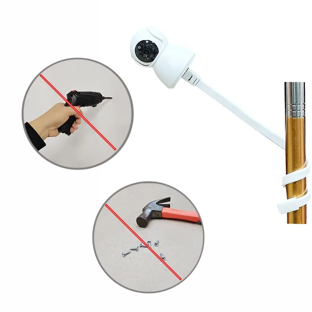 1/4 M6 Thread Monitor Support Bracket Multifunctional Black White Baby Monitor Bracket Adjustable No Punching Required