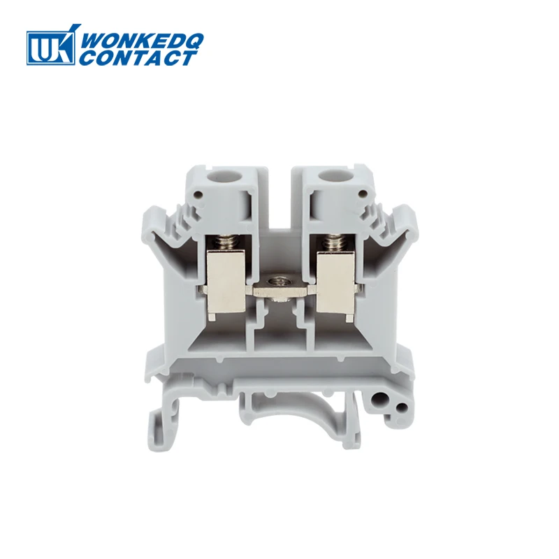 UK6N Screw Din Rail Terminal Block UK 6mm2 Cable Electric Wire Connectors Feed-through Terminals UK6