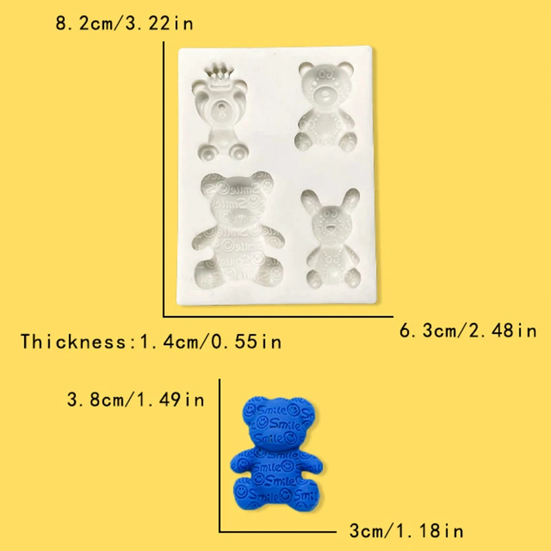 Toy cute bear bow silicone mold bow series Love romantic Valentine\'s Day doll creative decoration DIY chocolate candy mold