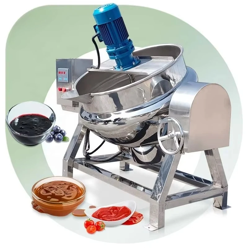 

Sugar boiler caramel jam cooker tilt agitator pot cooking steam cooking mixer machine jacket kettle with mixer
