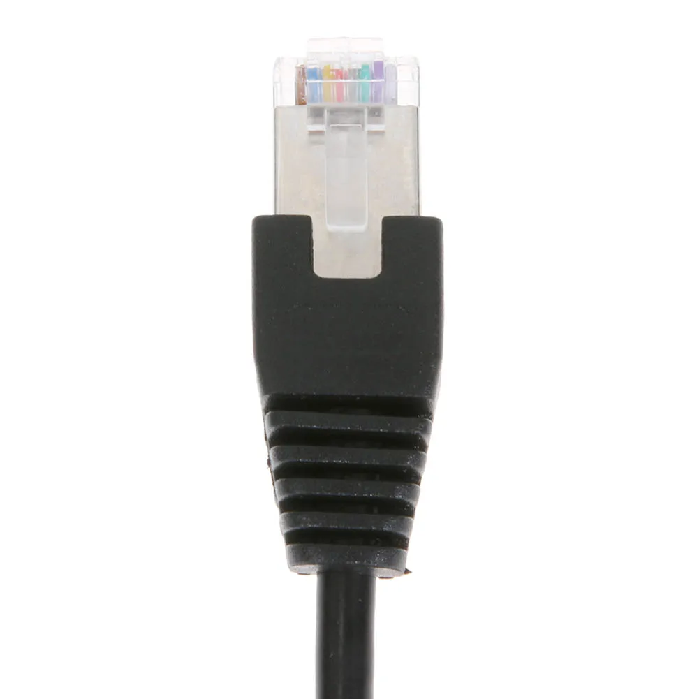 DSL Netzwerk RJ45 Stecker auf 2 Buchse Splitter Adapter Anschlusskabel Schwarz